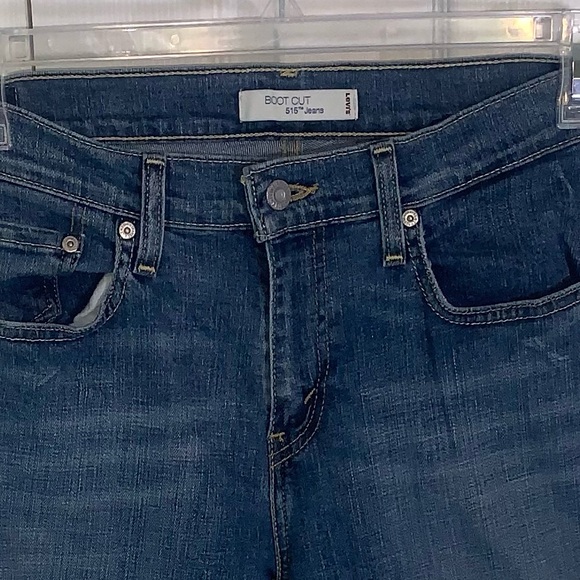 Levis 515 Medium Wash Denim Mid Rise Boot‎ Cut Jeans Stretch Womens 8 Casual - Picture 7 of 8